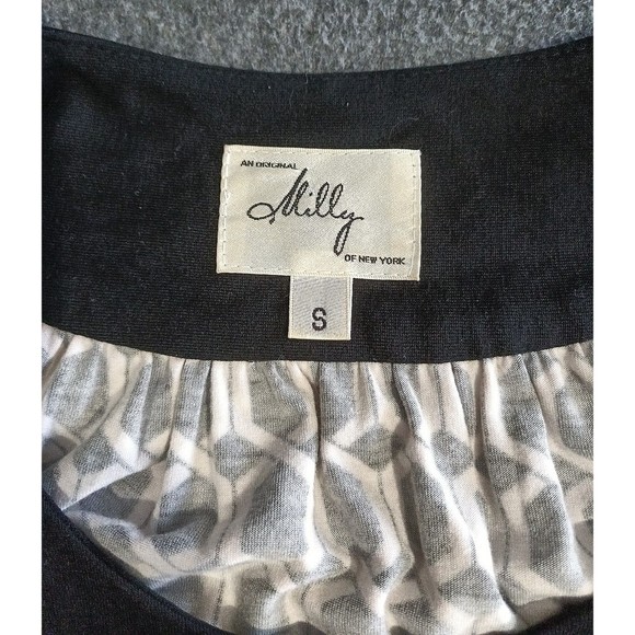 MILLY of New York USA Made Geometric Pink Black Print Mini Dress Small - Picture 9 of 9